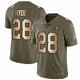 Nike 49ers 28 Carlos Hyde Olive Gold Salute To Service Limited Jersey Dzhi,baseball caps,new era cap wholesale,wholesale hats